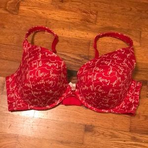 42DD Cacique boost plunge red sexy padded / underwire bra